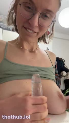 Yourina glass dildo tease