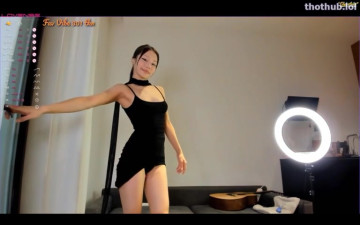aya_hitakayama black dress nude show