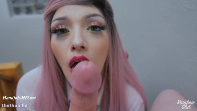Rainbowslut - Girl Sucks Neighbours Cock - HandJob